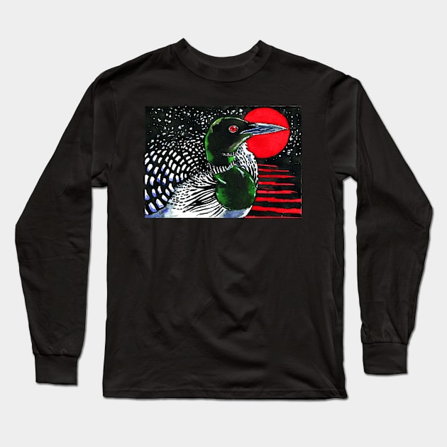 Common Loon Long Sleeve T-Shirt by 10000birds